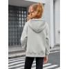 Haloumoning Girls Athletic Quarter Zip Fleece Hoodies Kids Side Slits Sweatshirts Thumb Hole Pullover Tops 5-14 Years(Gray)