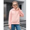 Haloumoning Girls Athletic Quarter Zip Fleece Hoodies Kids Side Slits Sweatshirts Thumb Hole Pullover Tops 5-14 Years(Pink)