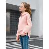 Haloumoning Girls Athletic Quarter Zip Fleece Hoodies Kids Side Slits Sweatshirts Thumb Hole Pullover Tops 5-14 Years(Pink)