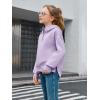 Haloumoning Girls Athletic Quarter Zip Fleece Hoodies Kids Side Slits Sweatshirts Thumb Hole Pullover Tops 5-14 Years(Purple)
