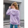 Haloumoning Girls Athletic Quarter Zip Fleece Hoodies Kids Side Slits Sweatshirts Thumb Hole Pullover Tops 5-14 Years(Purple)