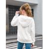 Haloumoning Girls Athletic Quarter Zip Fleece Hoodies Kids Side Slits Sweatshirts Thumb Hole Pullover Tops 5-14 Years(White)
