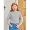 Haloumoning Girls Cute Daisy Pinted Cropped Sweatshirt Kids Long Sleeve Crop Tops Fall Fashion Shirts(Grey)