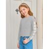 Haloumoning Girls Cute Daisy Pinted Cropped Sweatshirt Kids Long Sleeve Crop Tops Fall Fashion Shirts(Grey)