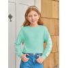 Haloumoning Girls Cute Daisy Pinted Cropped Sweatshirt Kids Long Sleeve Crop Tops Fall Fashion Shirts(Light Green)
