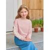 Haloumoning Girls Cute Daisy Pinted Cropped Sweatshirt Kids Long Sleeve Crop Tops Fall Fashion Shirts(Pink)