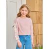 Haloumoning Girls Cute Daisy Pinted Cropped Sweatshirt Kids Long Sleeve Crop Tops Fall Fashion Shirts(Pink)