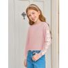 Haloumoning Girls Cute Daisy Pinted Cropped Sweatshirt Kids Long Sleeve Crop Tops Fall Fashion Shirts(Pink)