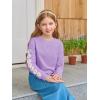 Haloumoning Girls Cute Daisy Pinted Cropped Sweatshirt Kids Long Sleeve Crop Tops Fall Fashion Shirts(Purple)