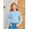 Haloumoning Girls Cute Daisy Pinted Cropped Sweatshirt Kids Long Sleeve Crop Tops Fall Fashion Shirts(Sky Blue)