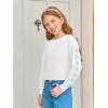 Haloumoning Girls Cute Daisy Pinted Cropped Sweatshirt Kids Long Sleeve Crop Tops Fall Fashion Shirts(White)