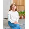 Haloumoning Girls Cute Daisy Pinted Cropped Sweatshirt Kids Long Sleeve Crop Tops Fall Fashion Shirts(White)