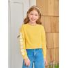 Haloumoning Girls Cute Daisy Pinted Cropped Sweatshirt Kids Long Sleeve Crop Tops Fall Fashion Shirts(Yellow)