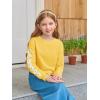 Haloumoning Girls Cute Daisy Pinted Cropped Sweatshirt Kids Long Sleeve Crop Tops Fall Fashion Shirts(Yellow)
