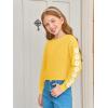 Haloumoning Girls Cute Daisy Pinted Cropped Sweatshirt Kids Long Sleeve Crop Tops Fall Fashion Shirts(Yellow)