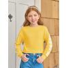 Haloumoning Girls Cute Daisy Pinted Cropped Sweatshirt Kids Long Sleeve Crop Tops Fall Fashion Shirts(Yellow)