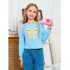 Haloumoning Girls Cute Daisy Pinted Cropped Sweatshirt Kids Long Sleeve Crop Tops Fall Fashion Shirts(Z1-sky Blue)