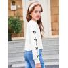 Haloumoning Girls Cute Daisy Pinted Cropped Sweatshirt Kids Long Sleeve Crop Tops Fall Fashion Shirts(Z2- White)