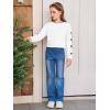 Haloumoning Girls Cute Daisy Pinted Cropped Sweatshirt Kids Long Sleeve Crop Tops Fall Fashion Shirts(Z2- White)