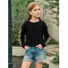 Haloumoning Girls Cute Daisy Pinted Cropped Sweatshirt Kids Long Sleeve Crop Tops Fall Fashion Shirts(Z3-black)