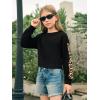 Haloumoning Girls Cute Daisy Pinted Cropped Sweatshirt Kids Long Sleeve Crop Tops Fall Fashion Shirts(Z3-black)