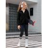 Haloumoning Girls Fleece Jacket Kids Zip Up Hoodie Lightweight Fall Winter Jackets Outerwear with Pockets 5-14 Years(Black)