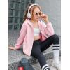 Haloumoning Girls Fleece Jacket Kids Zip Up Hoodie Lightweight Fall Winter Jackets Outerwear with Pockets 5-14 Years(Light Pink)