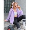 Haloumoning Girls Fleece Jacket Kids Zip Up Hoodie Lightweight Fall Winter Jackets Outerwear with Pockets 5-14 Years(Purple)