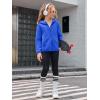 Haloumoning Girls Fleece Jacket Kids Zip Up Hoodie Lightweight Fall Winter Jackets Outerwear with Pockets 5-14 Years(Royal Blue)
