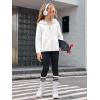 Haloumoning Girls Fleece Jacket Kids Zip Up Hoodie Lightweight Fall Winter Jackets Outerwear with Pockets 5-14 Years(White)