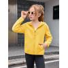 Haloumoning Girls Fleece Jacket Kids Zip Up Hoodie Lightweight Fall Winter Jackets Outerwear with Pockets 5-14 Years(Yellow)