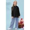 Haloumoning Girls Hoodies Kids Boys Fashion Plaid Long Sleeve Hooded Sweatshirt with Kangaroo Pocket 5-14 Years(Black)