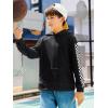 Haloumoning Girls Hoodies Kids Boys Fashion Plaid Long Sleeve Hooded Sweatshirt with Kangaroo Pocket 5-14 Years(Black)