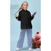 Haloumoning Girls Hoodies Kids Boys Fashion Plaid Long Sleeve Hooded Sweatshirt with Kangaroo Pocket 5-14 Years(Black)