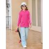 Haloumoning Girls Hoodies Kids Boys Fashion Plaid Long Sleeve Hooded Sweatshirt with Kangaroo Pocket 5-14 Years(Hot Pink)