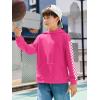 Haloumoning Girls Hoodies Kids Boys Fashion Plaid Long Sleeve Hooded Sweatshirt with Kangaroo Pocket 5-14 Years(Hot Pink)