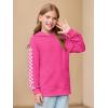 Haloumoning Girls Hoodies Kids Boys Fashion Plaid Long Sleeve Hooded Sweatshirt with Kangaroo Pocket 5-14 Years(Hot Pink)