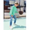 Haloumoning Girls Hoodies Kids Boys Fashion Plaid Long Sleeve Hooded Sweatshirt with Kangaroo Pocket 5-14 Years(Mint Green)