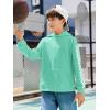 Haloumoning Girls Hoodies Kids Boys Fashion Plaid Long Sleeve Hooded Sweatshirt with Kangaroo Pocket 5-14 Years(Mint Green)