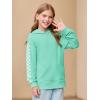 Haloumoning Girls Hoodies Kids Boys Fashion Plaid Long Sleeve Hooded Sweatshirt with Kangaroo Pocket 5-14 Years(Mint Green)