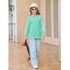 Haloumoning Girls Hoodies Kids Boys Fashion Plaid Long Sleeve Hooded Sweatshirt with Kangaroo Pocket 5-14 Years(Mint Green)