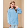 Haloumoning Girls Hoodies Kids Boys Fashion Plaid Long Sleeve Hooded Sweatshirt with Kangaroo Pocket 5-14 Years(Sky Blue)