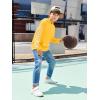 Haloumoning Girls Hoodies Kids Boys Fashion Plaid Long Sleeve Hooded Sweatshirt with Kangaroo Pocket 5-14 Years(Yellow)