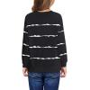 Haloumoning Girls Striped Color Block Sweatshirts Kids Tie Dye Crewneck Long Sleeve Pullover Tops 4-15 Years(A-black)