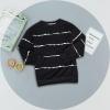 Haloumoning Girls Striped Color Block Sweatshirts Kids Tie Dye Crewneck Long Sleeve Pullover Tops 4-15 Years(A-black)