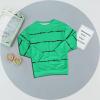 Haloumoning Girls Striped Color Block Sweatshirts Kids Tie Dye Crewneck Long Sleeve Pullover Tops 4-15 Years(A-green)