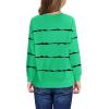 Haloumoning Girls Striped Color Block Sweatshirts Kids Tie Dye Crewneck Long Sleeve Pullover Tops 4-15 Years(A-green)