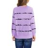 Haloumoning Girls Striped Color Block Sweatshirts Kids Tie Dye Crewneck Long Sleeve Pullover Tops 4-15 Years(A-purple)