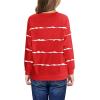 Haloumoning Girls Striped Color Block Sweatshirts Kids Tie Dye Crewneck Long Sleeve Pullover Tops 4-15 Years(A-red)