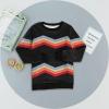 Haloumoning Girls Striped Color Block Sweatshirts Kids Tie Dye Crewneck Long Sleeve Pullover Tops 4-15 Years(B-black)